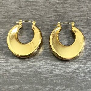 Polished Chunky Dome Hoop Earrings